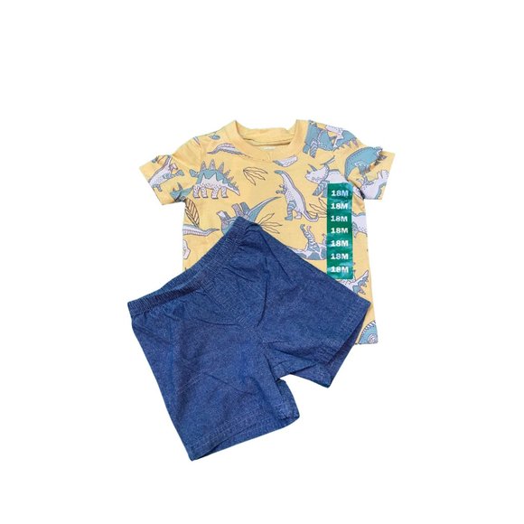 Carter’s Baby 4-Piece Outfit Set | Dinosaur Overall Bodysuits, Shorts & T-Shirt - Picture 7 of 7
